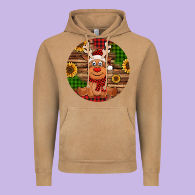 Cute Reindeer Christmas Vintage Hoodie Designed By Jasminsmagicworld