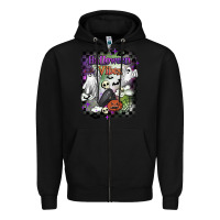 Black halloween vibes Zipper Hoodie - BarkalooDesign