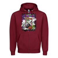 Burgundy halloween vibes Zipper Hoodie - BarkalooDesign