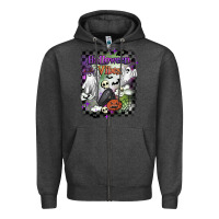 Charcoal Heather halloween vibes Zipper Hoodie - BarkalooDesign