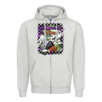 Dove Grey halloween vibes Zipper Hoodie - BarkalooDesign