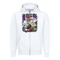 White halloween vibes Zipper Hoodie - BarkalooDesign