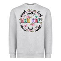 Heather Grey you are enough Heavyweight Sweatshirt - MaliasSmallBusiness
