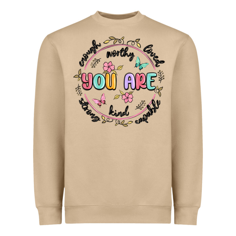 You Are Enough Heavyweight Sweatshirt by MaliasSmallBusiness | Teevron