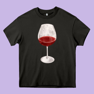 Wine Glass Fa Element Heavy Core Tee Designed By Fadigitalartstudio