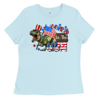 Baby Blue Rawrrr in the USA 4th of july Ladies Tee - CowGirlArtShop
