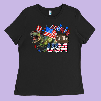 Rawrrr In The Usa 4th Of July Ladies Tee Designed By Cowgirlartshop