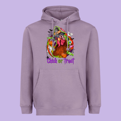 Chick Or Treat Halloween Heavyweight Hoodie Designed By Nancycooperartshop