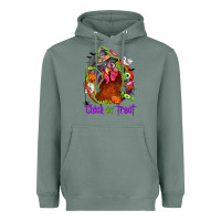 Sage Chick or treat Halloween Heavyweight Hoodie - NancyCooperArtShop