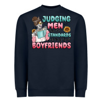 Navy judging men by the standards of my book boyfriends Heavyweight Sweatshirt - MaliasSmallBusiness