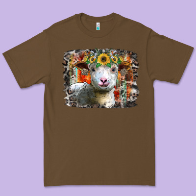 Sunflower Sheep Premium Tee Designed By Racoondesign