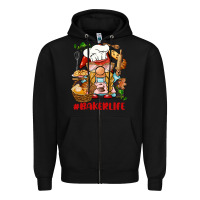 Black baker life gnome Zipper Hoodie - BarkalooDesign