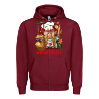 Burgundy baker life gnome Zipper Hoodie - BarkalooDesign