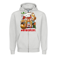 Dove Grey baker life gnome Zipper Hoodie - BarkalooDesign
