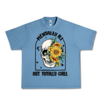 Pebble Blue mentally ill but totally chill Urban Heavy Tee - MaliasSmallBusiness