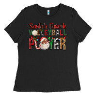 Black afro santa's favorite volleyball player for christ Ladies Tee - FaDigitalArtStudio