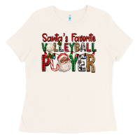 Bone afro santa's favorite volleyball player for christ Ladies Tee - FaDigitalArtStudio