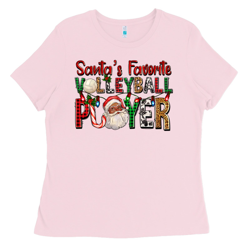 Afro Santa's Favorite Volleyball Player For Christ Ladies Tee by FaDigitalArtStudio | Teevron