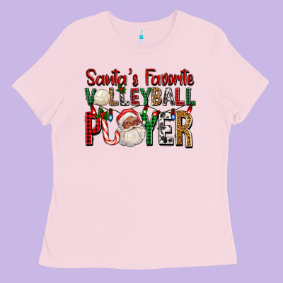 Afro Santa's Favorite Volleyball Player For Christ Ladies Tee Designed By Fadigitalartstudio