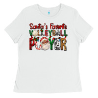 White afro santa's favorite volleyball player for christ Ladies Tee - FaDigitalArtStudio
