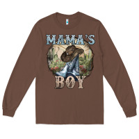 Chestnut mamas boy western cowboy boots cactus Long Sleeve Tee - NancyCooperArtShop