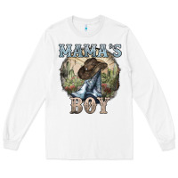 White mamas boy western cowboy boots cactus Long Sleeve Tee - NancyCooperArtShop