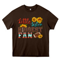 Chocolate Brown little sister biggest fan american football Heavy Core Tee - HRA Design Shop