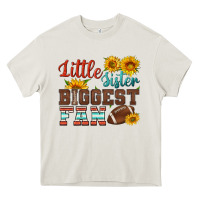 Cream little sister biggest fan american football Heavy Core Tee - HRA Design Shop