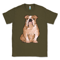 Army Green bulldog Classic Tee - MaliasSmallBusiness