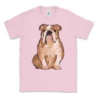 Bubblegum Pink bulldog Classic Tee - MaliasSmallBusiness
