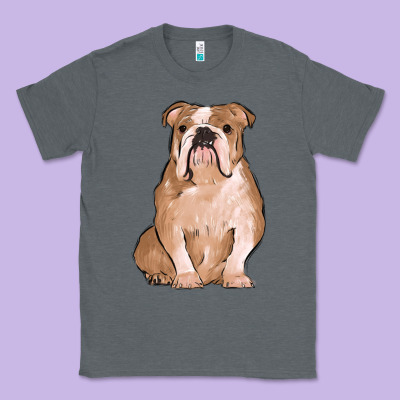 Bulldog Classic Tee Designed By Maliassmallbusiness