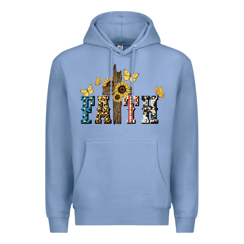 Faith Usa Sunflower 4th Of July Premium Hoodie by HowdyJamesFarm | Teevron