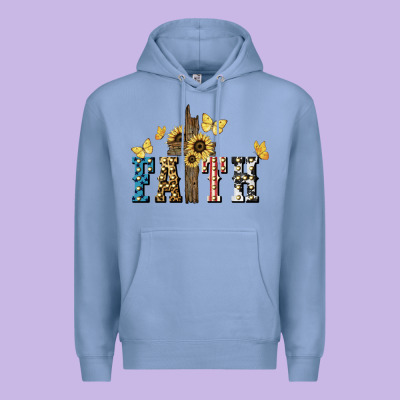 Faith Usa Sunflower 4th Of July Premium Hoodie Designed By Howdyjamesfarm