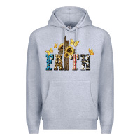 Heather Grey Faith USA sunflower 4th of july Premium Hoodie - HowdyJamesFarm