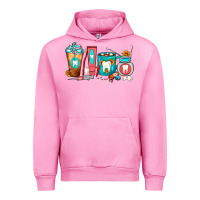 Fuchsia Pink Dentist Coffee Cups Urban Hoodie - FaDigitalArtStudio