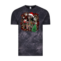 Cloud Black Skeleton with coffee cup Christmas Vintage Tee - NancyCooperArtShop