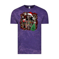 Cloud Purple Skeleton with coffee cup Christmas Vintage Tee - NancyCooperArtShop