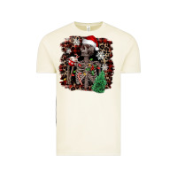 Vintage Arctic Skeleton with coffee cup Christmas Vintage Tee - NancyCooperArtShop