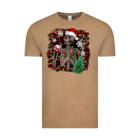 Vintage Coffee Skeleton with coffee cup Christmas Vintage Tee - NancyCooperArtShop