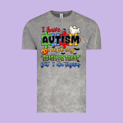 I Have Autism I Can't Say Trick Or Treat Vintage Tee Designed By Jahusdesignshop