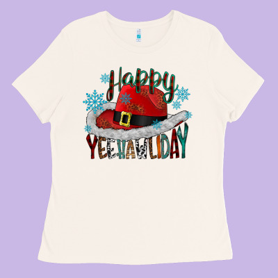 Happy Yeehawliday Ladies Tee Designed By Cowhidedigitalart