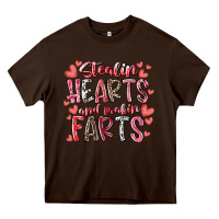 Chocolate Brown stealin hearts and makin farts Heavy Core Tee - RacoonDesign