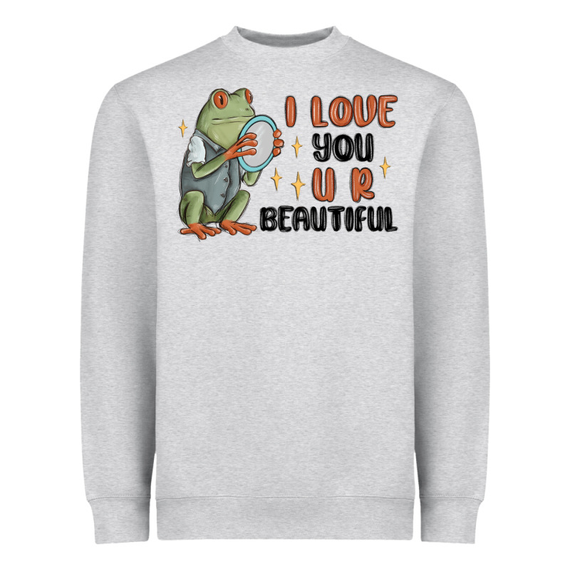 I Love You U R Beautiful Frog Heavyweight Sweatshirt by MaliasSmallBusiness | Teevron