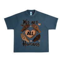 Midnight Navy we are all humans Urban Heavy Tee - MaliasSmallBusiness