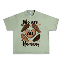 Oil Green we are all humans Urban Heavy Tee - MaliasSmallBusiness
