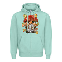 Seafoam mushroom gnome Zipper Hoodie - BarkalooDesign