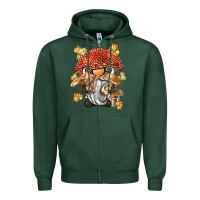 Sports Green mushroom gnome Zipper Hoodie - BarkalooDesign
