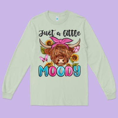 Just A Little Moody Long Sleeve Tee Designed By Maliassmallbusiness