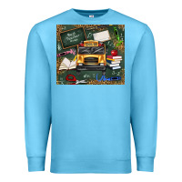 Ocean Blue school bus back to school Premium Sweatshirt - texasbilliewilder