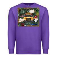 Purple school bus back to school Premium Sweatshirt - texasbilliewilder